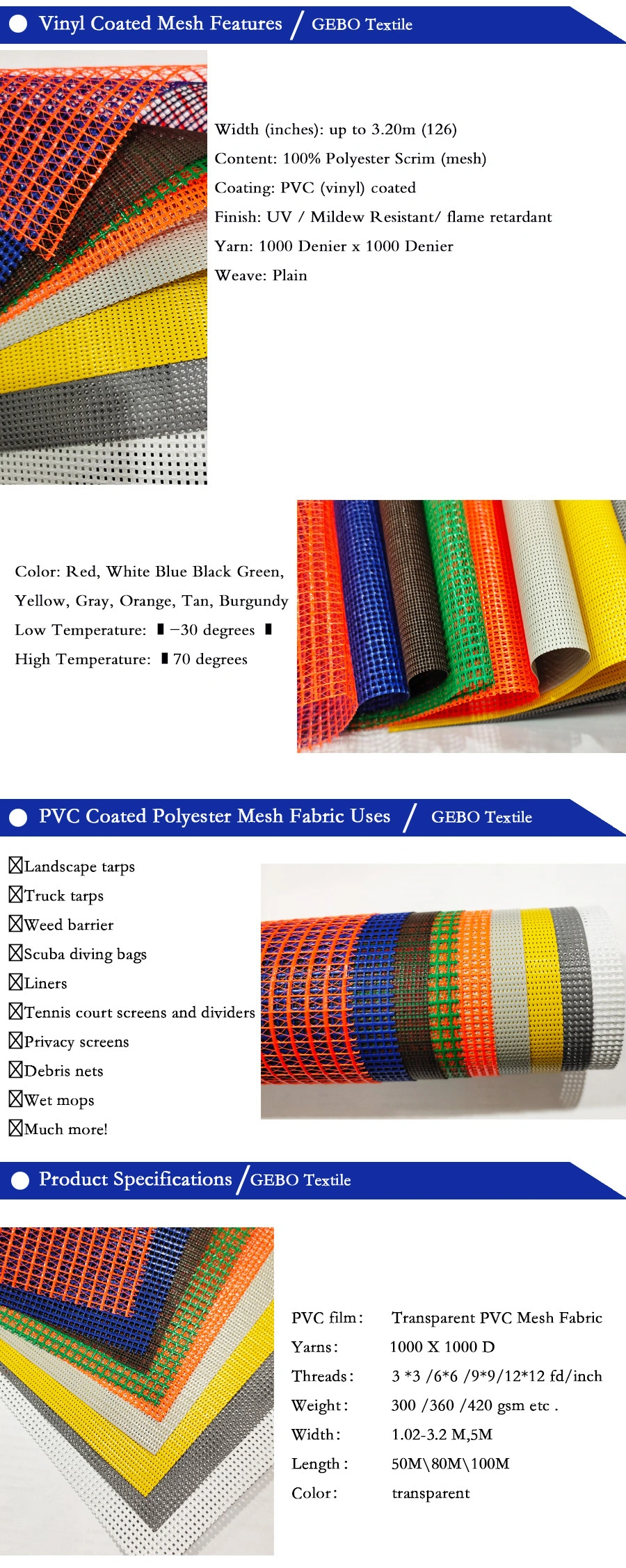 Black Poly Mesh Tarps for Protective Screen Tennis Court Safety Netting Durable Divider Curtain